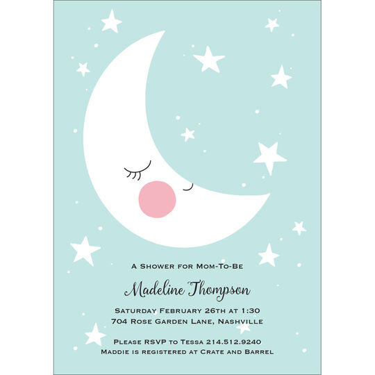 Moon and Stars Baby Shower Invitations